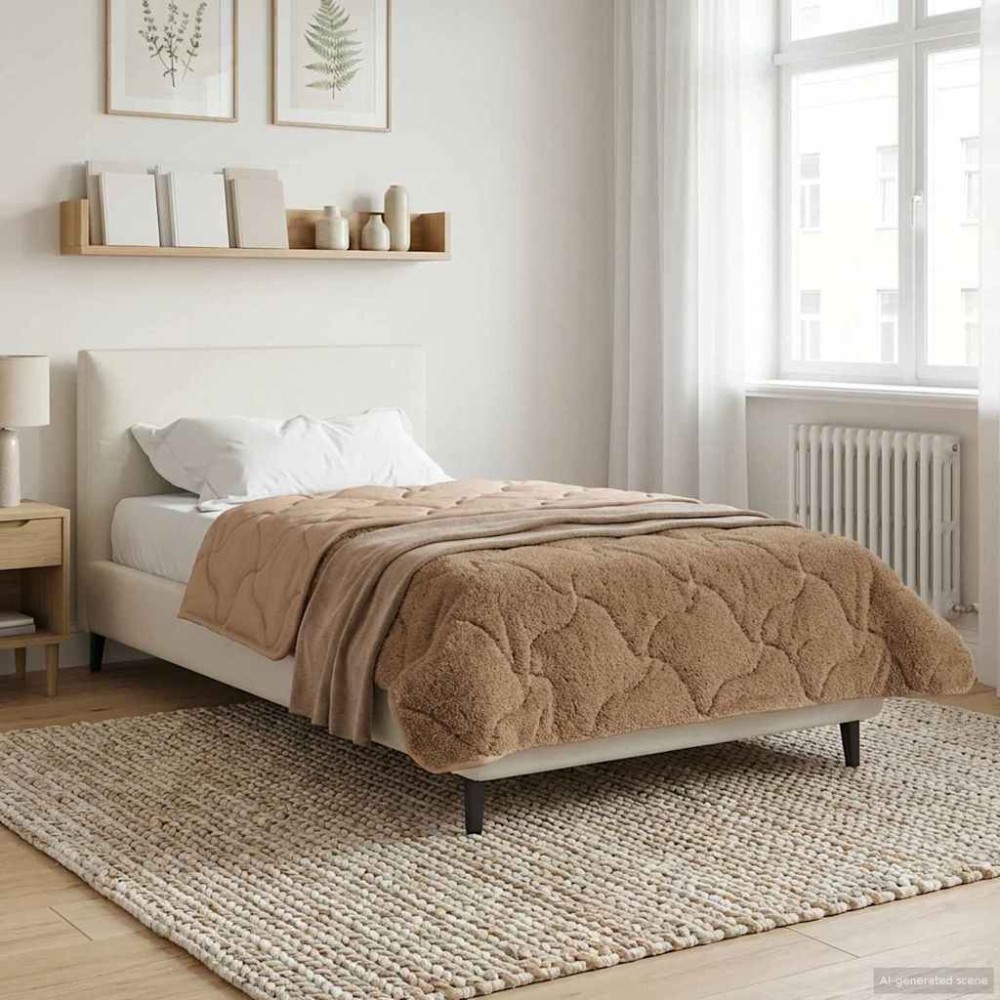 vidaXL Χειμερινό Παπλωματοθήκη 155 x 220 cm Χειμώνας Taupe Αναπνεύσιμο
