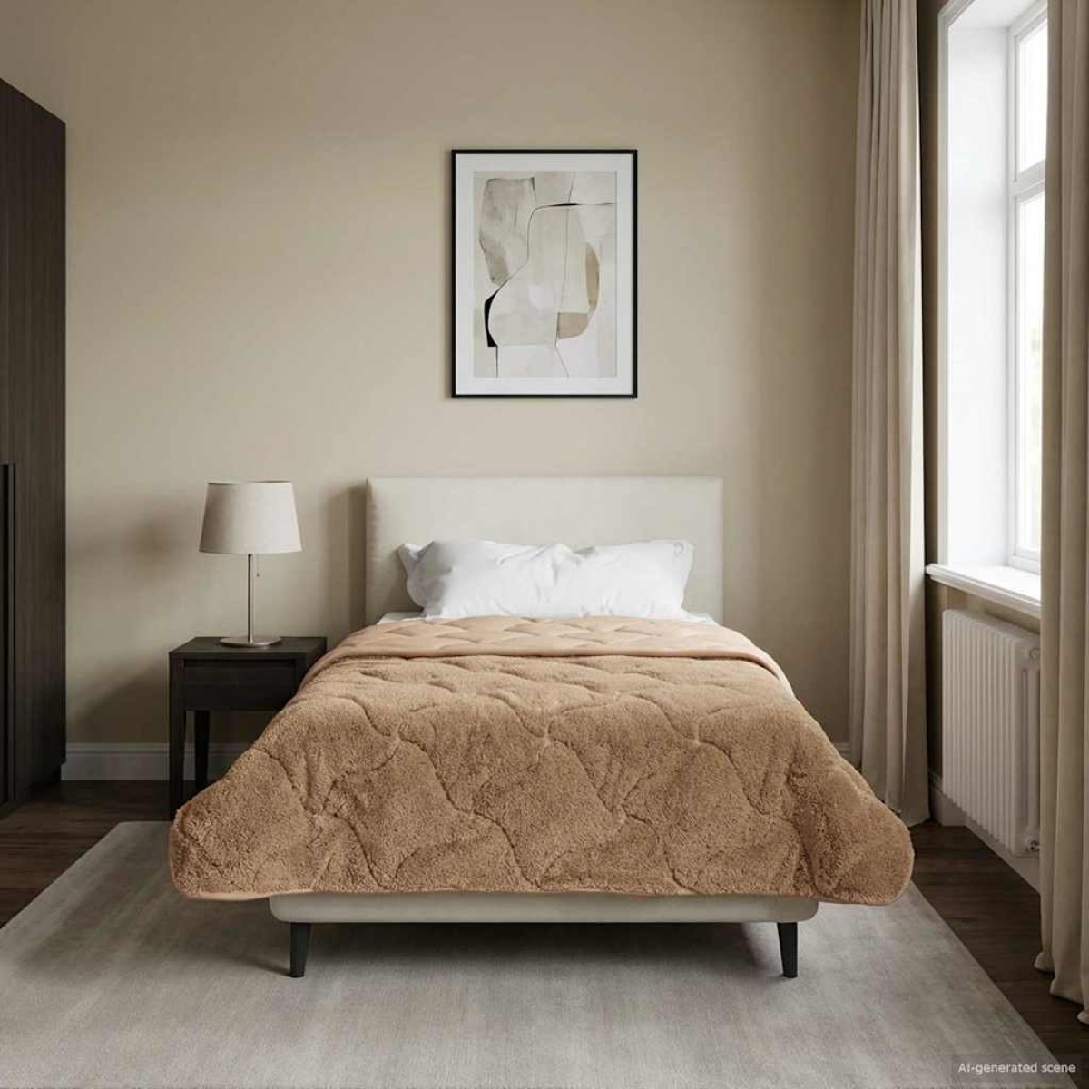 vidaXL Χειμερινό Παπλωματοθήκη 155 x 220 cm Χειμώνας Taupe Αναπνεύσιμο