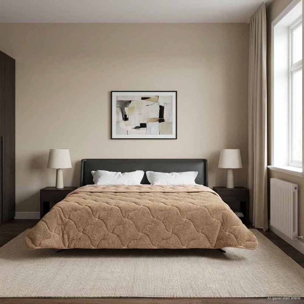 vidaXL Χειμερινό Παπλωματοθήκη 200 x 220 cm Χειμώνας Taupe Αναπνεύσιμο