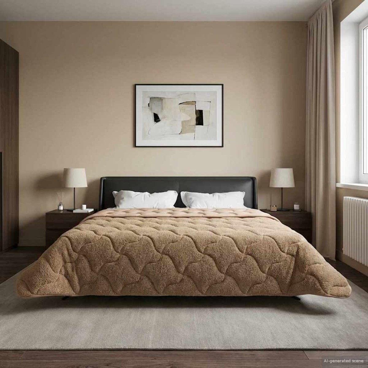 vidaXL Χειμερινό Παπλωματοθήκη 220 x 260 cm Χειμώνας Taupe Αναπνεύσιμο