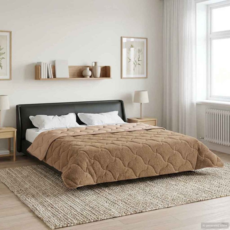 vidaXL Χειμερινό Παπλωματοθήκη 220 x 260 cm Χειμώνας Taupe Αναπνεύσιμο