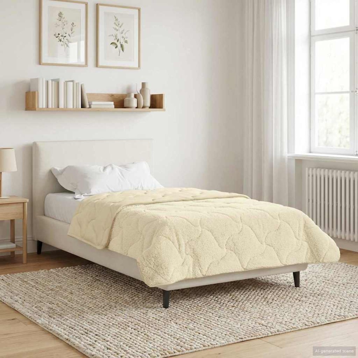 vidaXL Χειμερινό Παπλωματοθήκη 155 x 200 εκ. Χειμώνας Κρεμ Αναπνεύσιμο