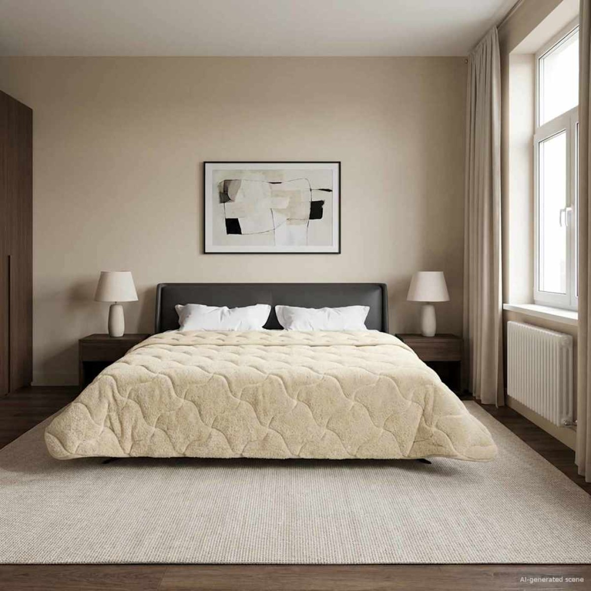 vidaXL Χειμερινό Παπλωματοθήκη 200 x 240 cm Χειμώνας Κρεμ Αναπνεύσιμο
