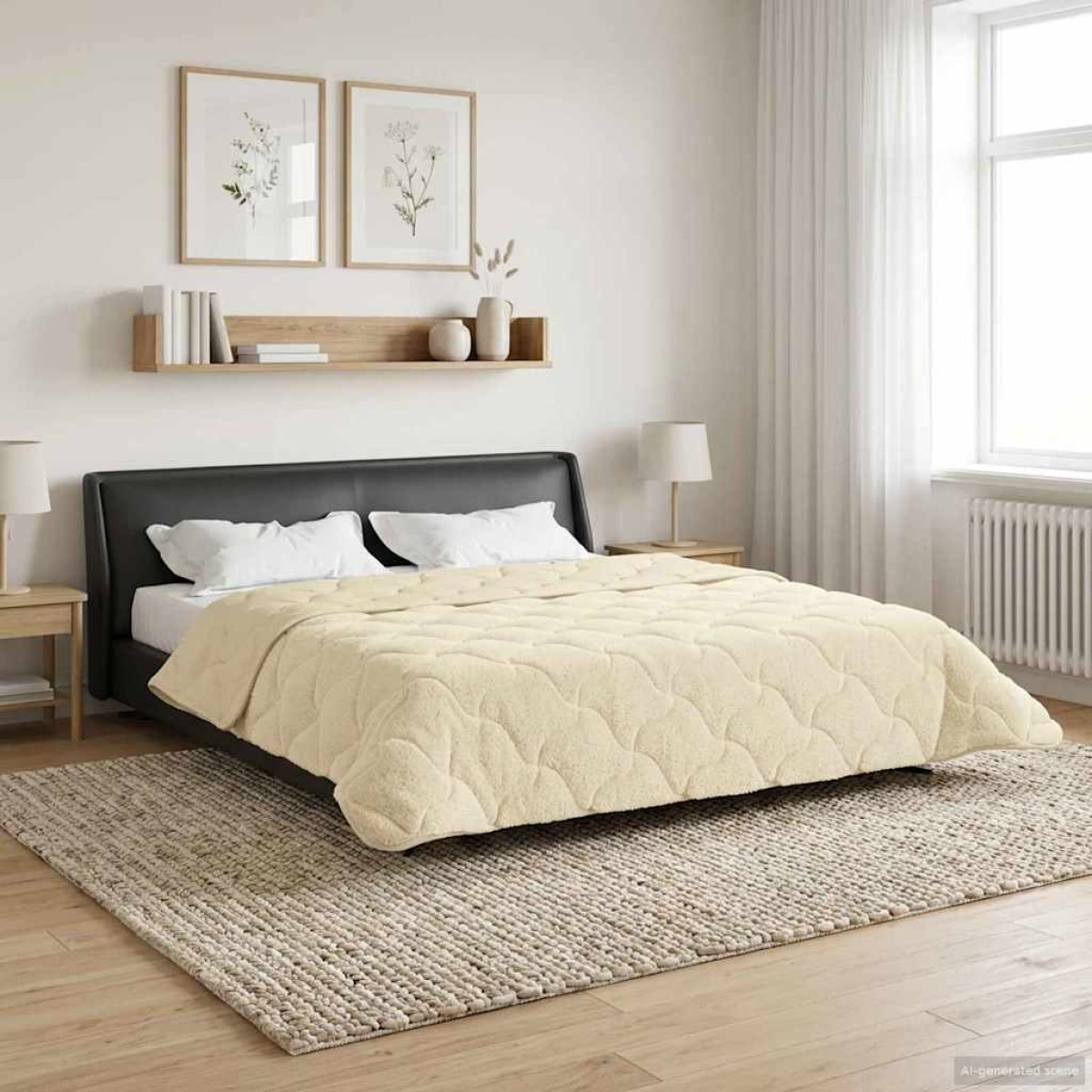 vidaXL Χειμερινό Παπλωματοθήκη 200 x 240 cm Χειμώνας Κρεμ Αναπνεύσιμο