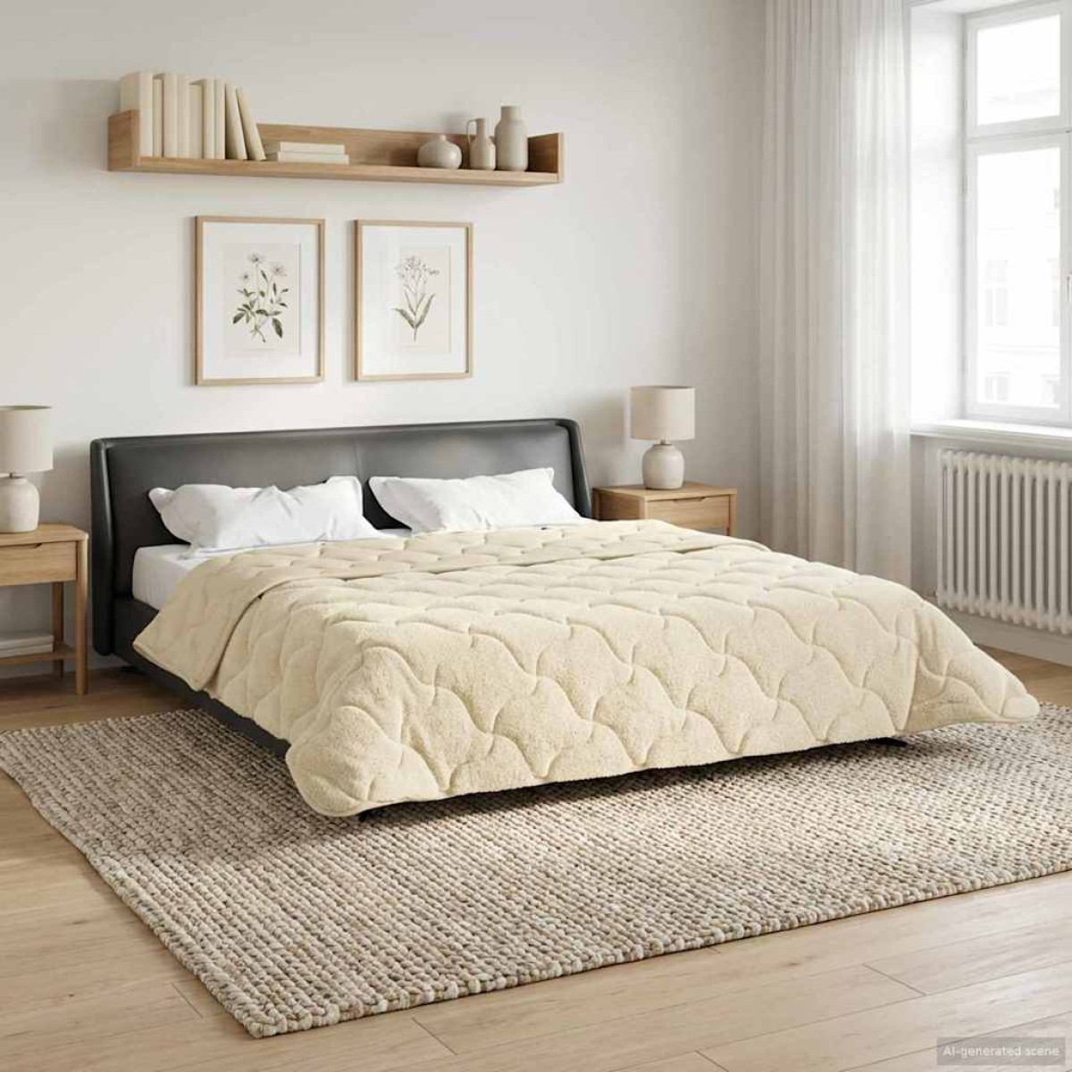 vidaXL Χειμερινό Παπλωματοθήκη 200 x 220 cm Χειμώνας Κρεμ Αναπνεύσιμο
