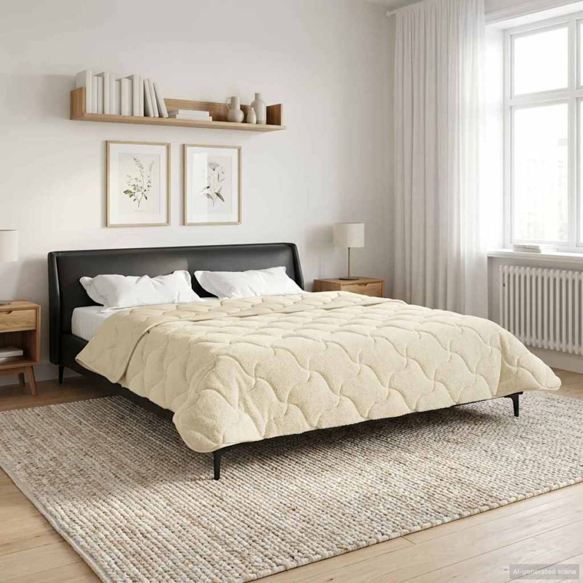 vidaXL Χειμερινό Παπλωματοθήκη 220 x 240 cm Χειμώνας Κρεμ Αναπνεύσιμο
