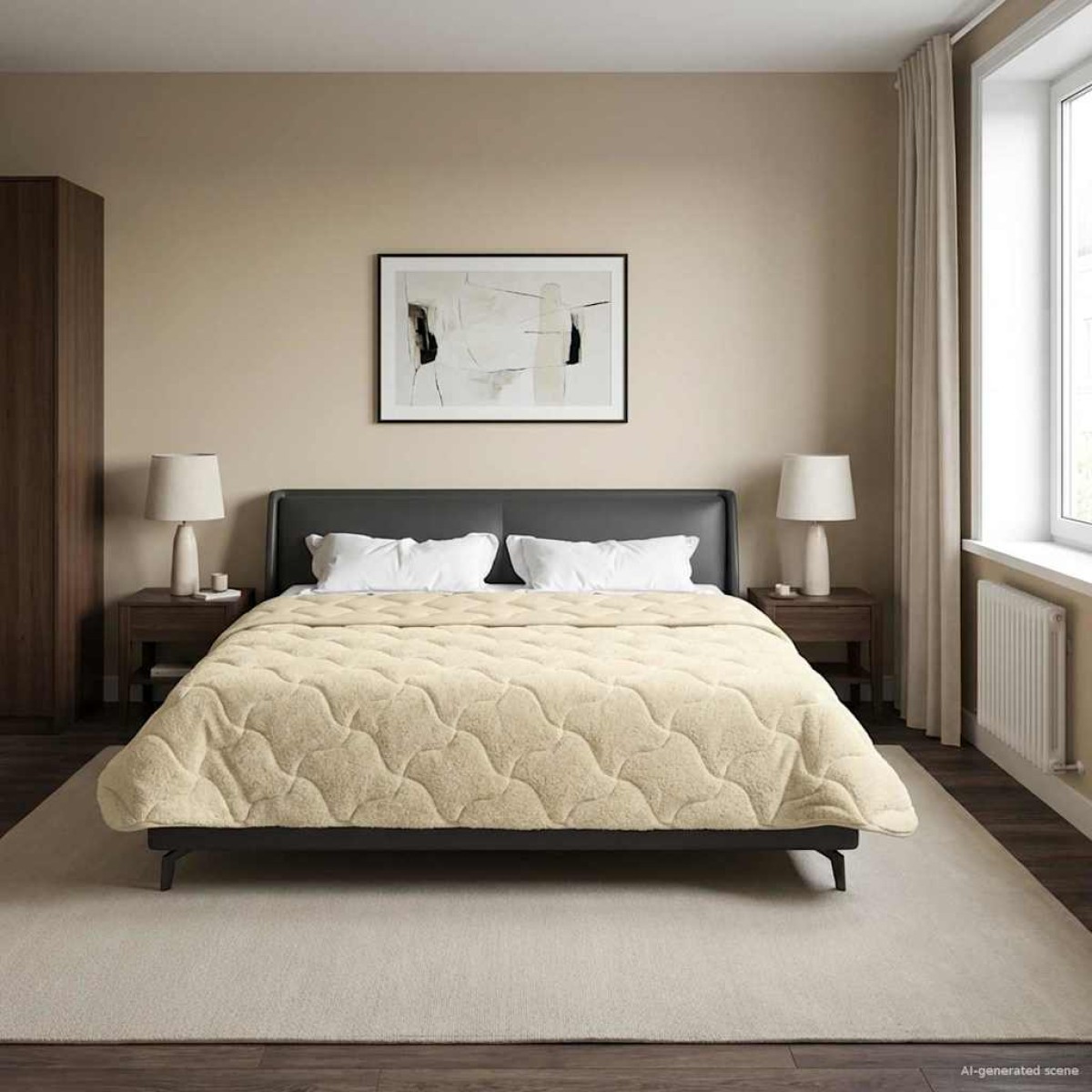 vidaXL Χειμερινό Παπλωματοθήκη 220 x 260 cm Χειμώνας Κρεμ Αναπνεύσιμο