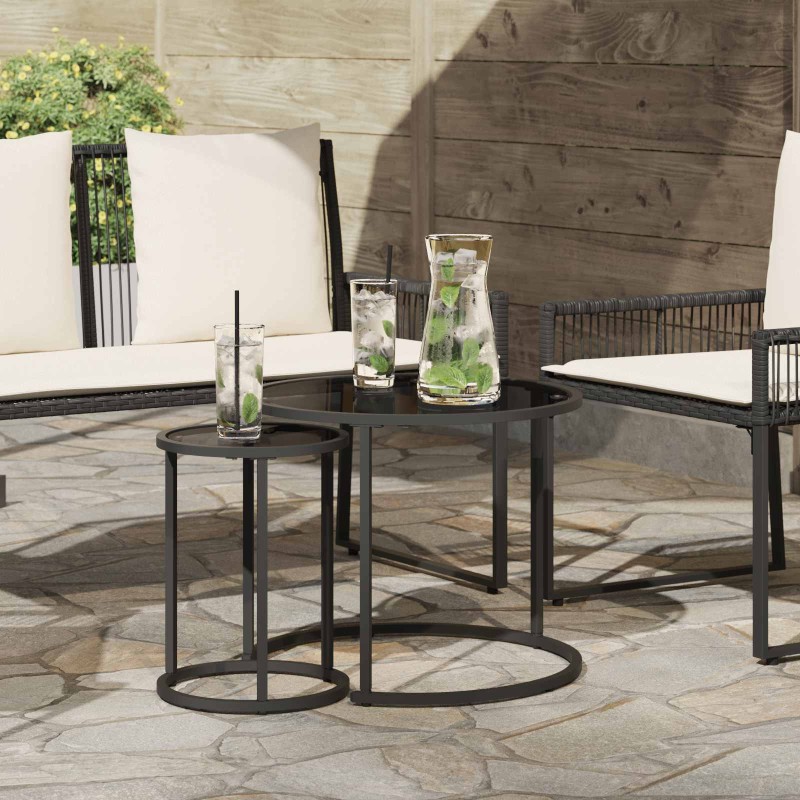 vidaXL Σετ Τραπεζιού Για Καφέ 2 τμχ. 55 x 55 x 45 cm ατσάλι