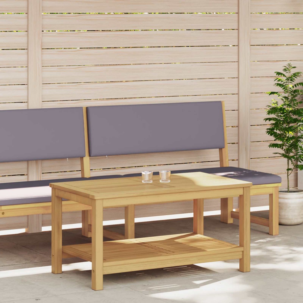 vidaXL Τραπεζάκι Πλευράς Φυσικό Λάδι 90 x 50 x 45 cm