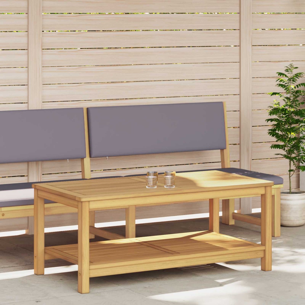 vidaXL Τραπεζάκι Πλευράς Φυσικό Λάδι 110 x 55 x 45 cm