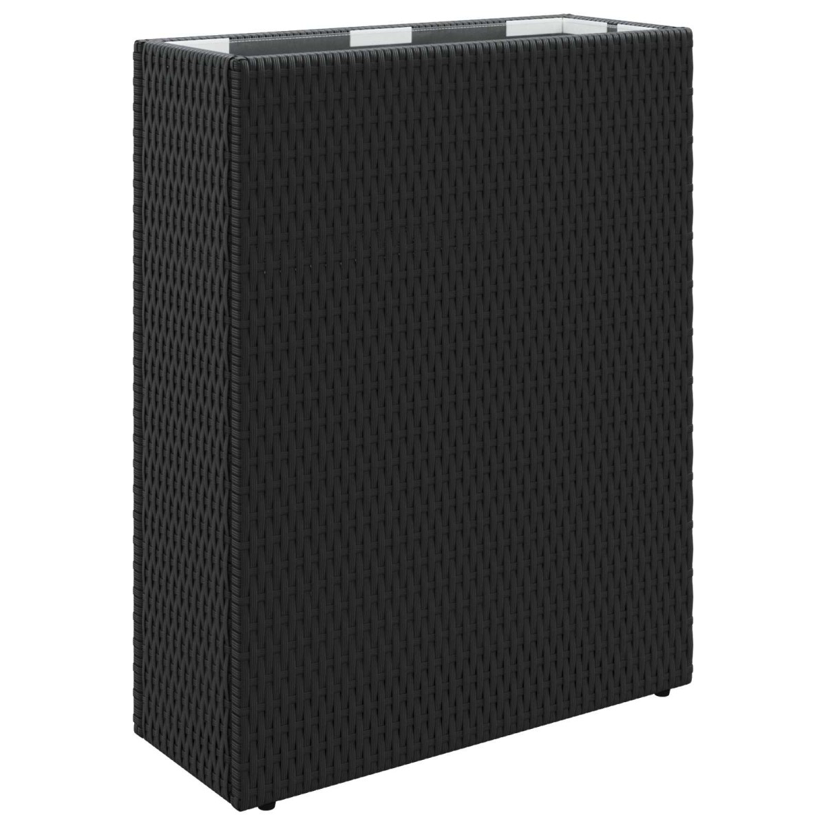 vidaXL Ψηλός γλάστρα Μαύρο 55 x 22 x 70 εκ συνθετικό ρατάν