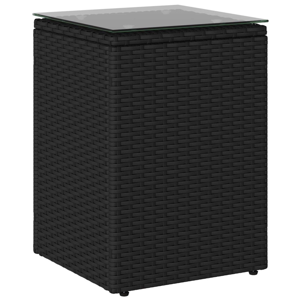 vidaXL Τραπεζάκι Πλευράς Μαύρο 35 x 35 x 70 cm συνθετικό ρατάν