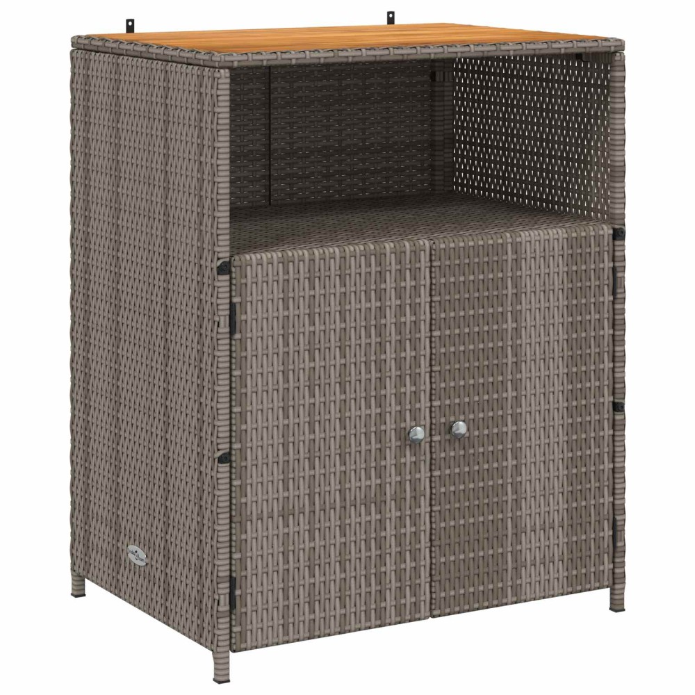 vidaXL Ντουλαπιού Γκρι 70 x 50 x 87 εκ Πολυεστέρας και Ρόλυ Ράττεν