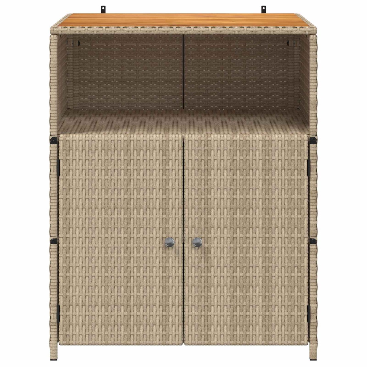 vidaXL Ντουλαπιού Μπεζ 70 x 50 x 87 εκ Πολυεστέρας και Ρόλυ Ράττεν