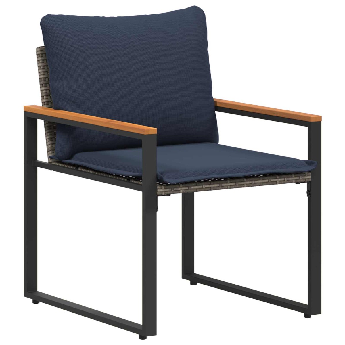 vidaXL Σύνολα επίπλων 3 τμχ. Γκρι και Navy Blue Ρατάν