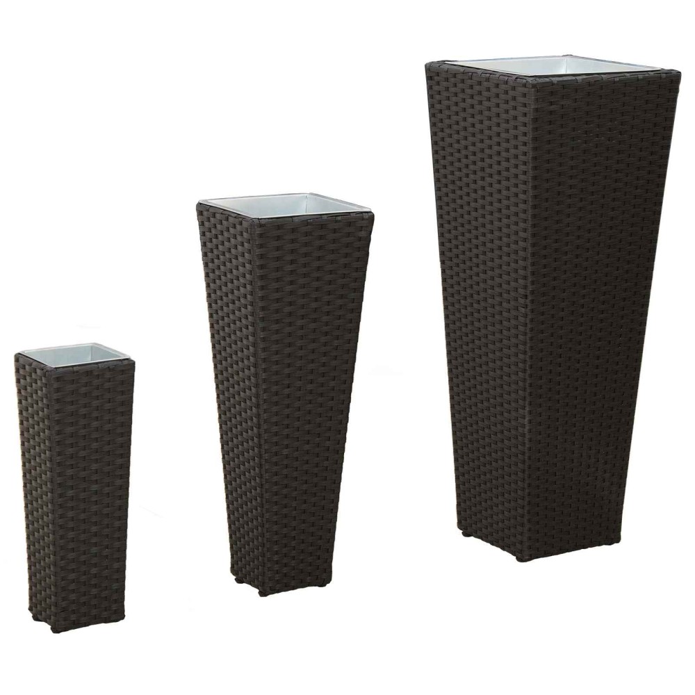 vidaXL Σετ Υπαίθριας Χρήσης 3 τμχ. Μαύρο 30 x 30 x 80 cm Μέταλλο
