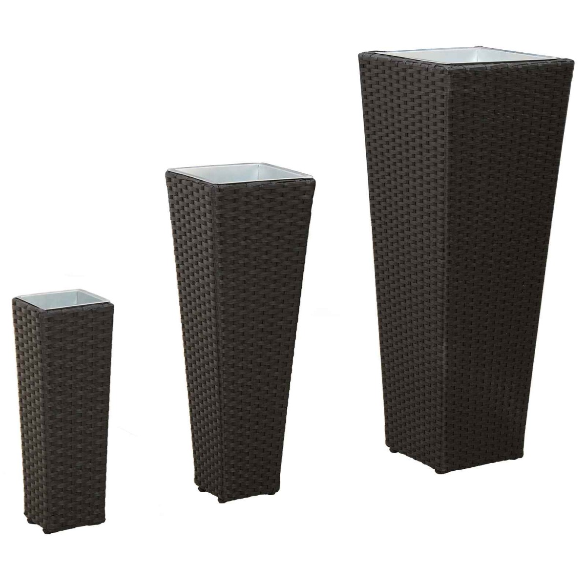 vidaXL Σετ Υπαίθριας Χρήσης 3 τμχ. Μαύρο 30 x 30 x 80 cm Μέταλλο