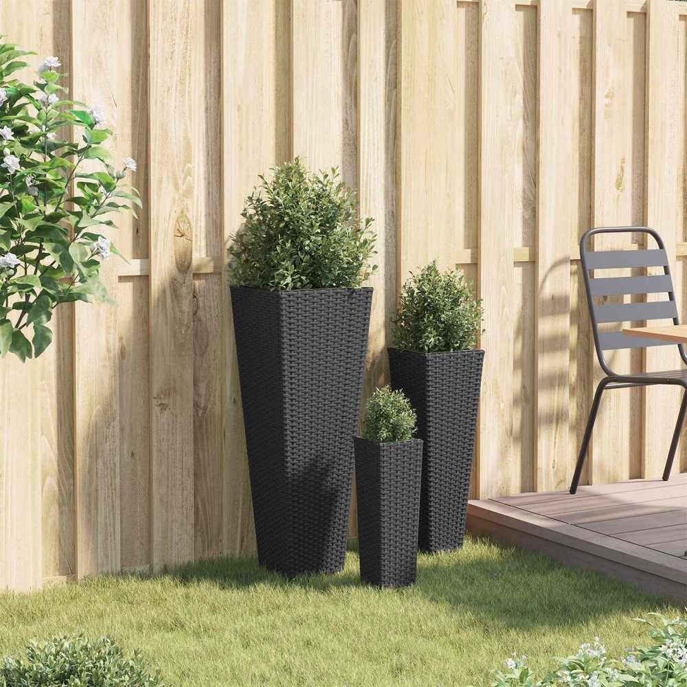 vidaXL Σετ Υπαίθριας Χρήσης 3 τμχ. Μαύρο 30 x 30 x 80 cm Μέταλλο