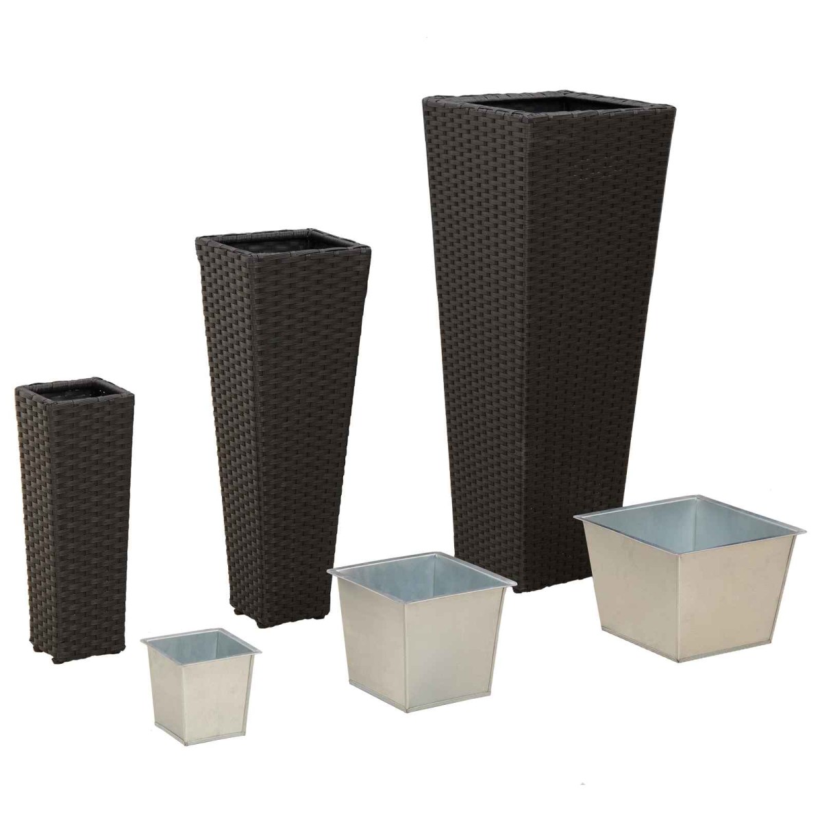 vidaXL Σετ Υπαίθριας Χρήσης 3 τμχ. Μαύρο 30 x 30 x 80 cm Μέταλλο