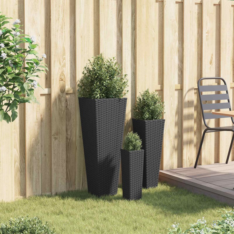 vidaXL Σετ Υπαίθριας Χρήσης 3 τμχ. Μαύρο 30 x 30 x 80 cm Μέταλλο