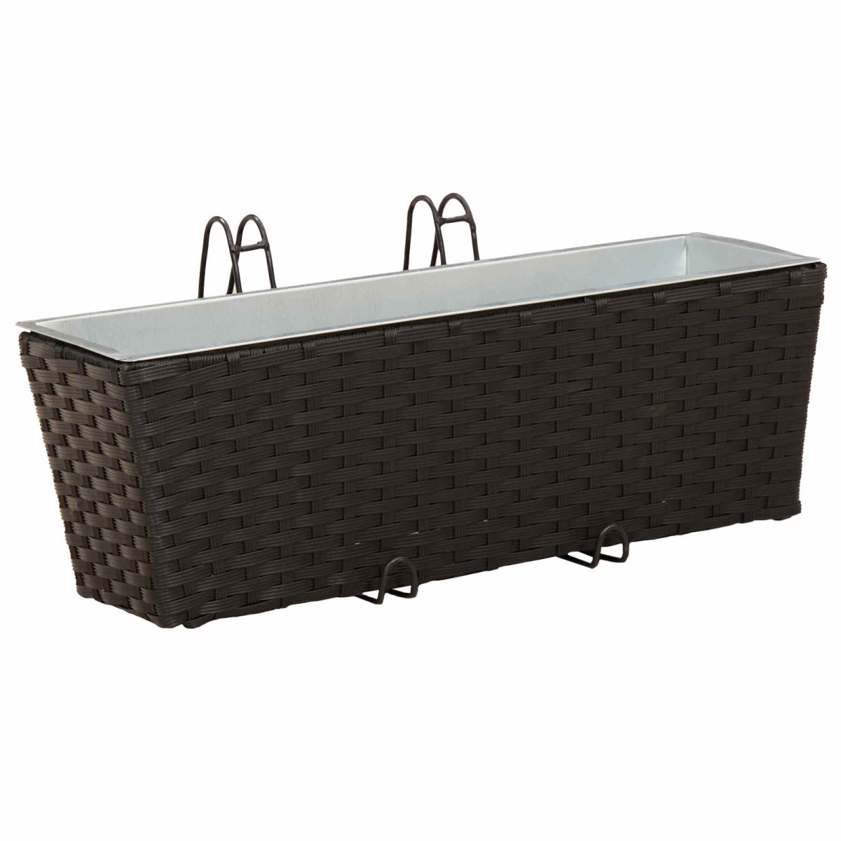vidaXL Ραφήνα 2 τμχ. Μαύρο 50 x 17 x 17 εκ Μέταλλο