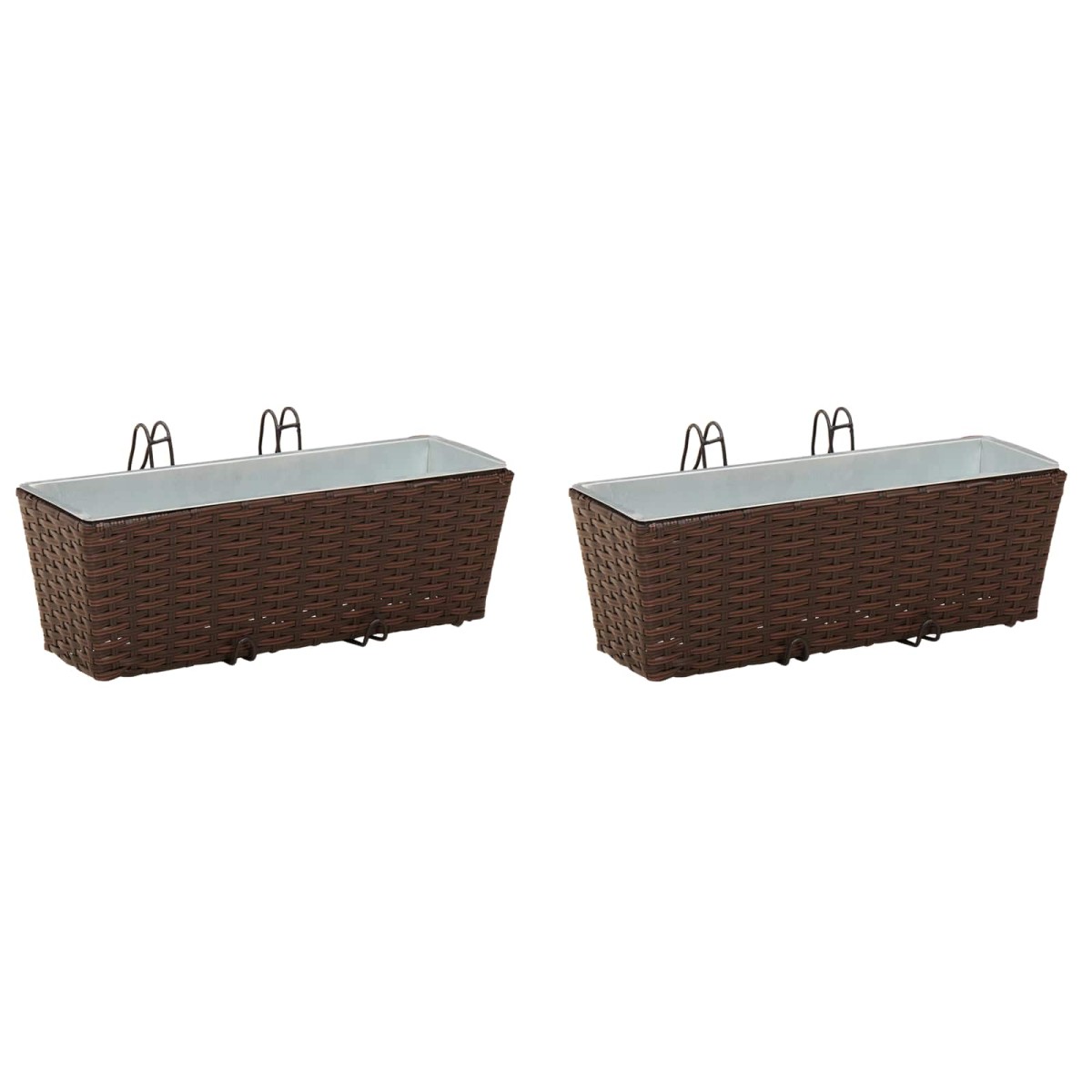 vidaXL Ραφήνα 2 τμχ. 50 x 17 x 17 εκ Μέταλλο