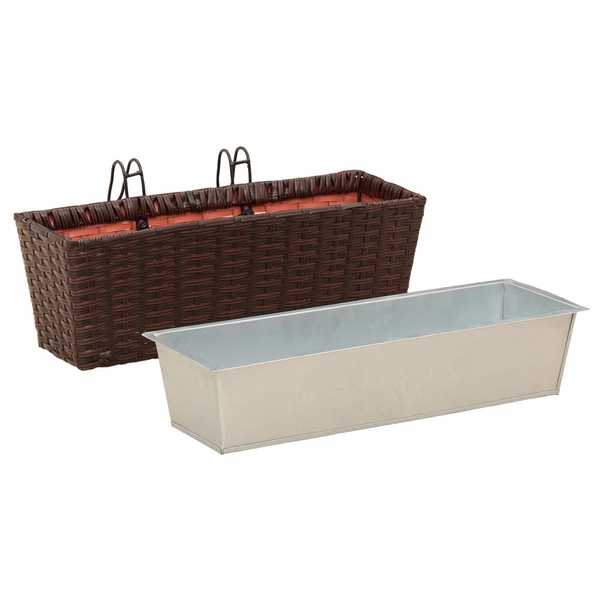 vidaXL Ραφήνα 2 τμχ. 50 x 17 x 17 εκ Μέταλλο