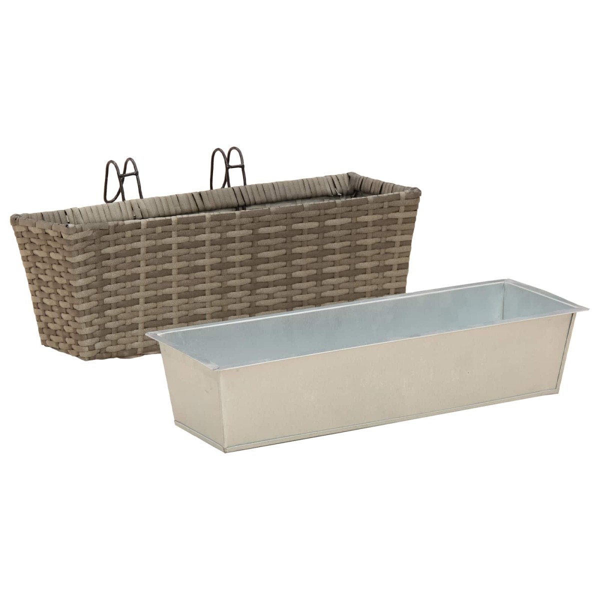 vidaXL Ραφήνα 2 τμχ. 50 x 17 x 17 εκ Μέταλλο