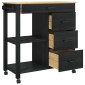 vidaXL Καρότσι Κουζίνας MONZA Μαύρο 84 x 40 x 88,5 εκ.