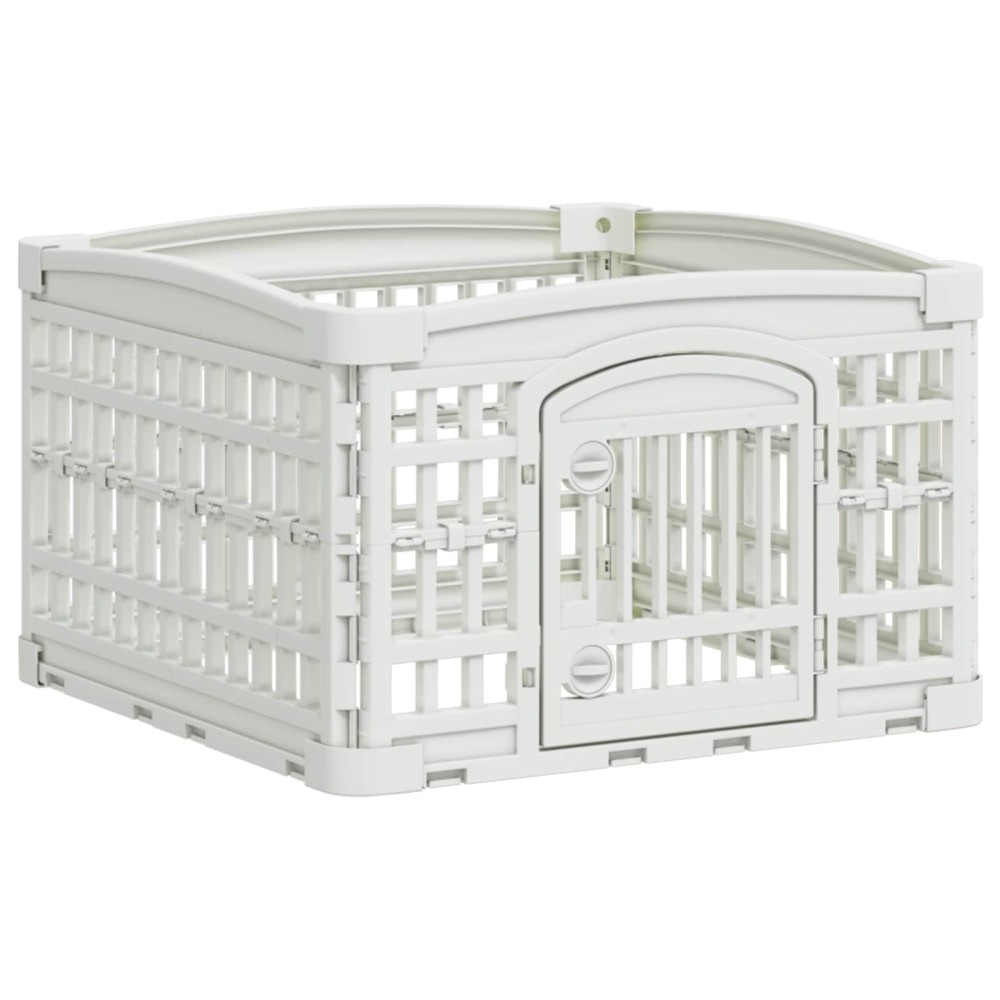 vidaXL Αλάνα Σκύλου 4 Πάνελ 60 x 60 x 38 cm Πλαστικό Λευκό