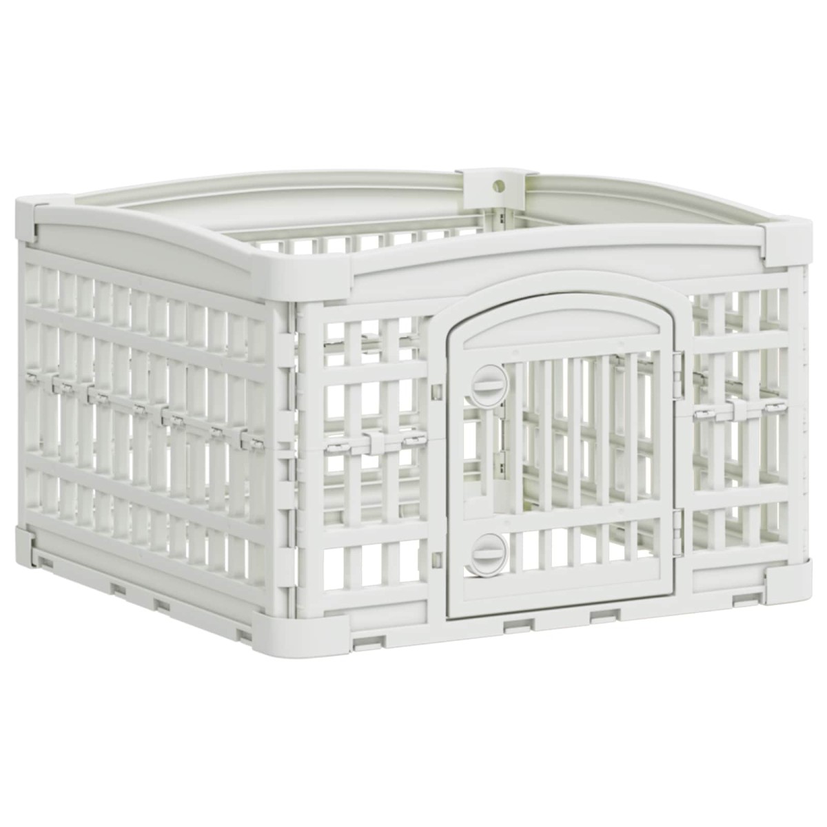 vidaXL Αλάνα Σκύλου 4 Πάνελ 60 x 60 x 38 cm Πλαστικό Λευκό