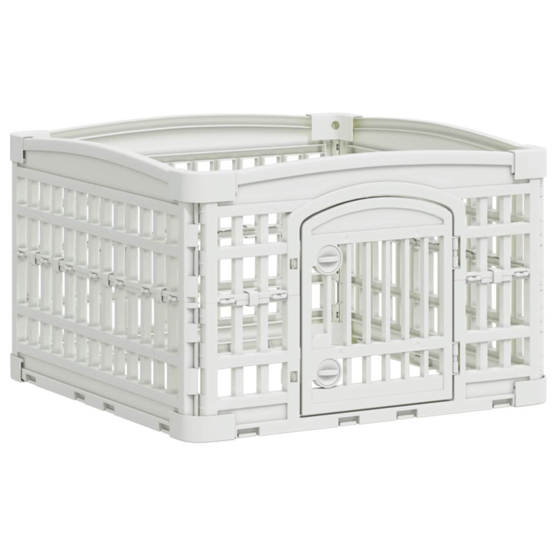 vidaXL Αλάνα Σκύλου 4 Πάνελ 60 x 60 x 38 cm Πλαστικό Λευκό