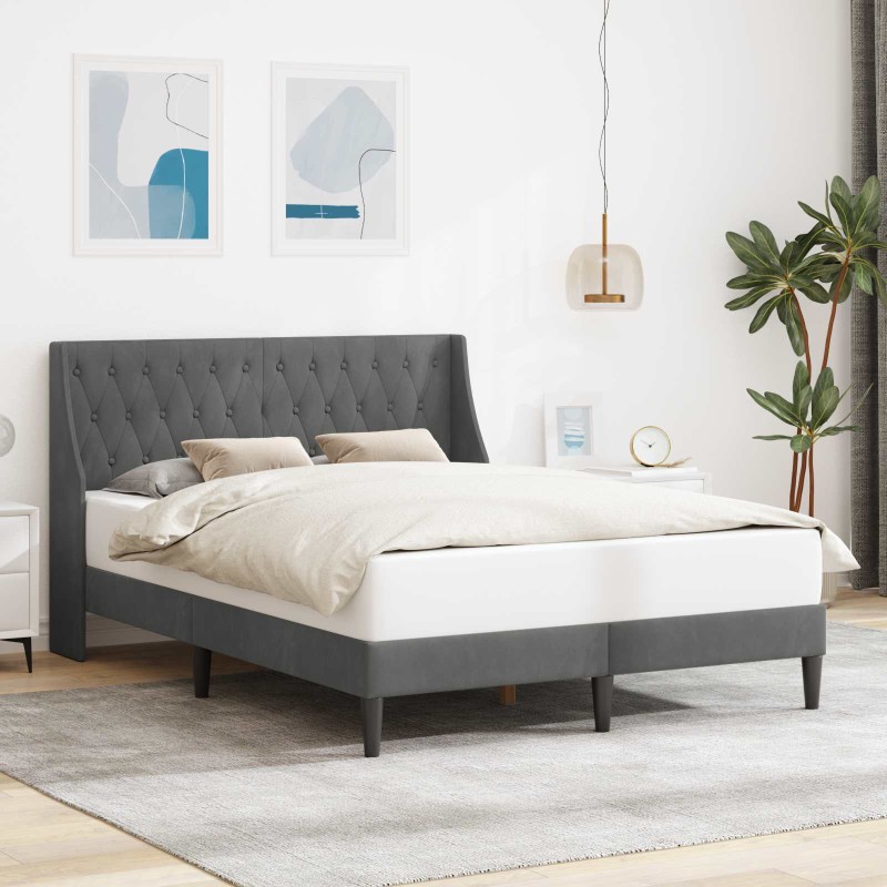 vidaXL Σκελετός Κρεβατιού Σκούρο Γκρι 153 x 203 εκ. Βελούδο