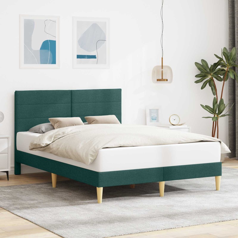 vidaXL Σκελετός Κρεβατιού με κεφαλάρι Σκούρο Γκρι 137 x 190 cm Ύφασμα