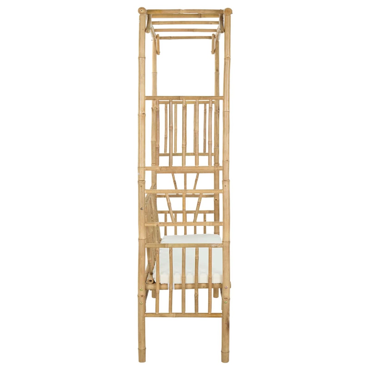 vidaXL Κήπος Καμάρα με Παγκάκι Λευκό κρεμ 115 x 50 x 205 εκ. Μπαμπού