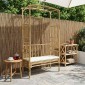 vidaXL Κήπος Καμάρα με Παγκάκι Λευκό κρεμ 115 x 50 x 205 εκ. Μπαμπού