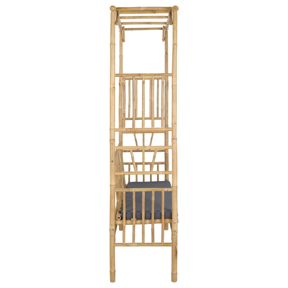 vidaXL Κήπος Καμάρα με Παγκάκι Σκούρο Γκρι 115 x 50 x 205 εκ. Μπαμπού