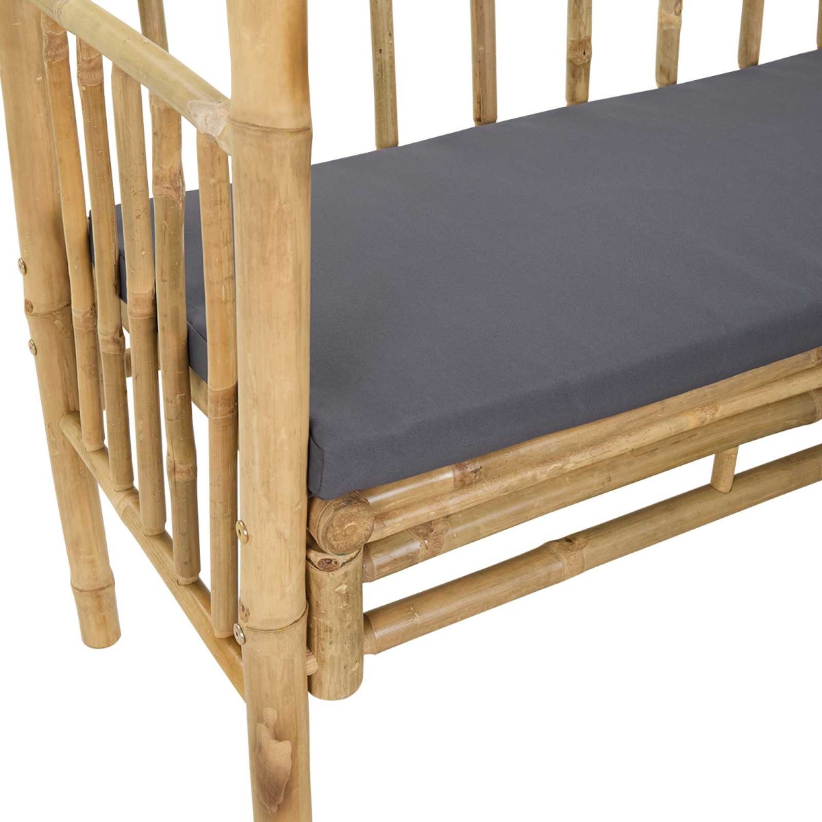 vidaXL Κήπος Καμάρα με Παγκάκι Σκούρο Γκρι 115 x 50 x 205 εκ. Μπαμπού