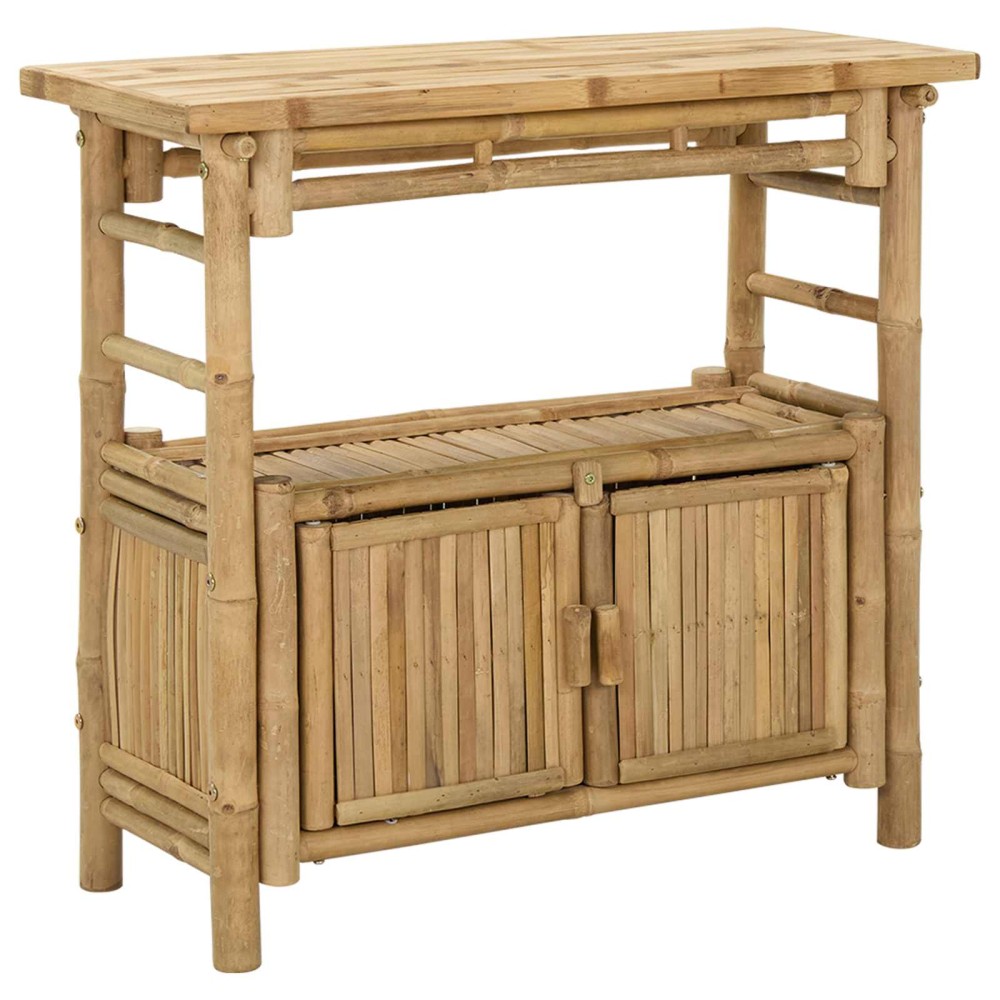 vidaXL Τραπέζι κονσόλας με ράφι Φυσικό 80 x 35 x 75 cm Μπαμπού