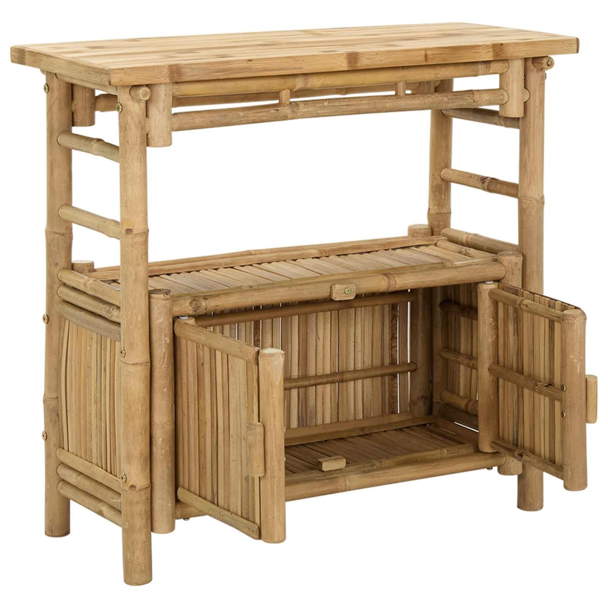 vidaXL Τραπέζι κονσόλας με ράφι Φυσικό 80 x 35 x 75 cm Μπαμπού