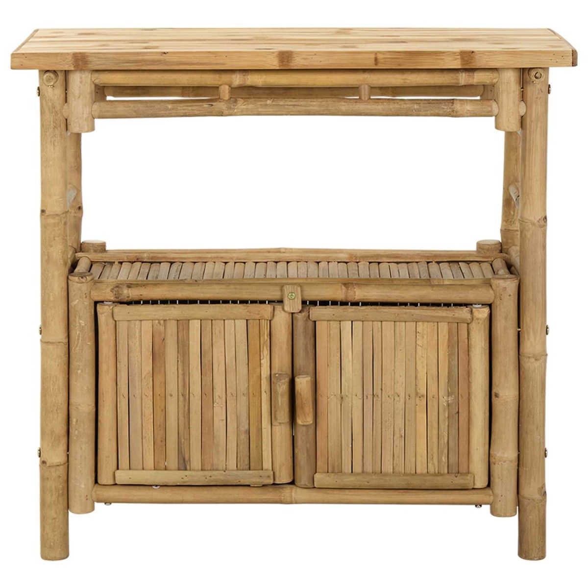 vidaXL Τραπέζι κονσόλας με ράφι Φυσικό 80 x 35 x 75 cm Μπαμπού