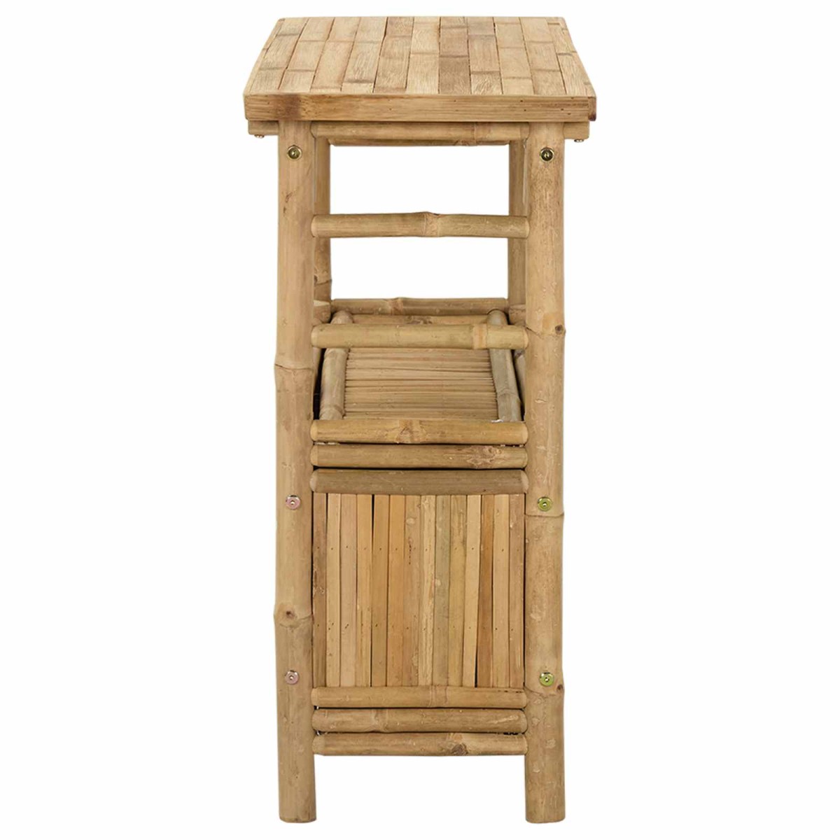 vidaXL Τραπέζι κονσόλας με ράφι Φυσικό 80 x 35 x 75 cm Μπαμπού