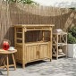 vidaXL Τραπέζι κονσόλας με ράφι Φυσικό 80 x 35 x 75 cm Μπαμπού