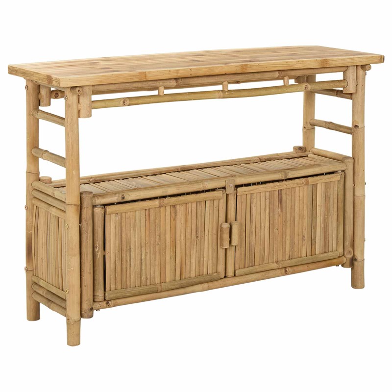 vidaXL Τραπέζι κονσόλας με ράφι Φυσικό 110 x 35 x 75 cm Μπαμπού