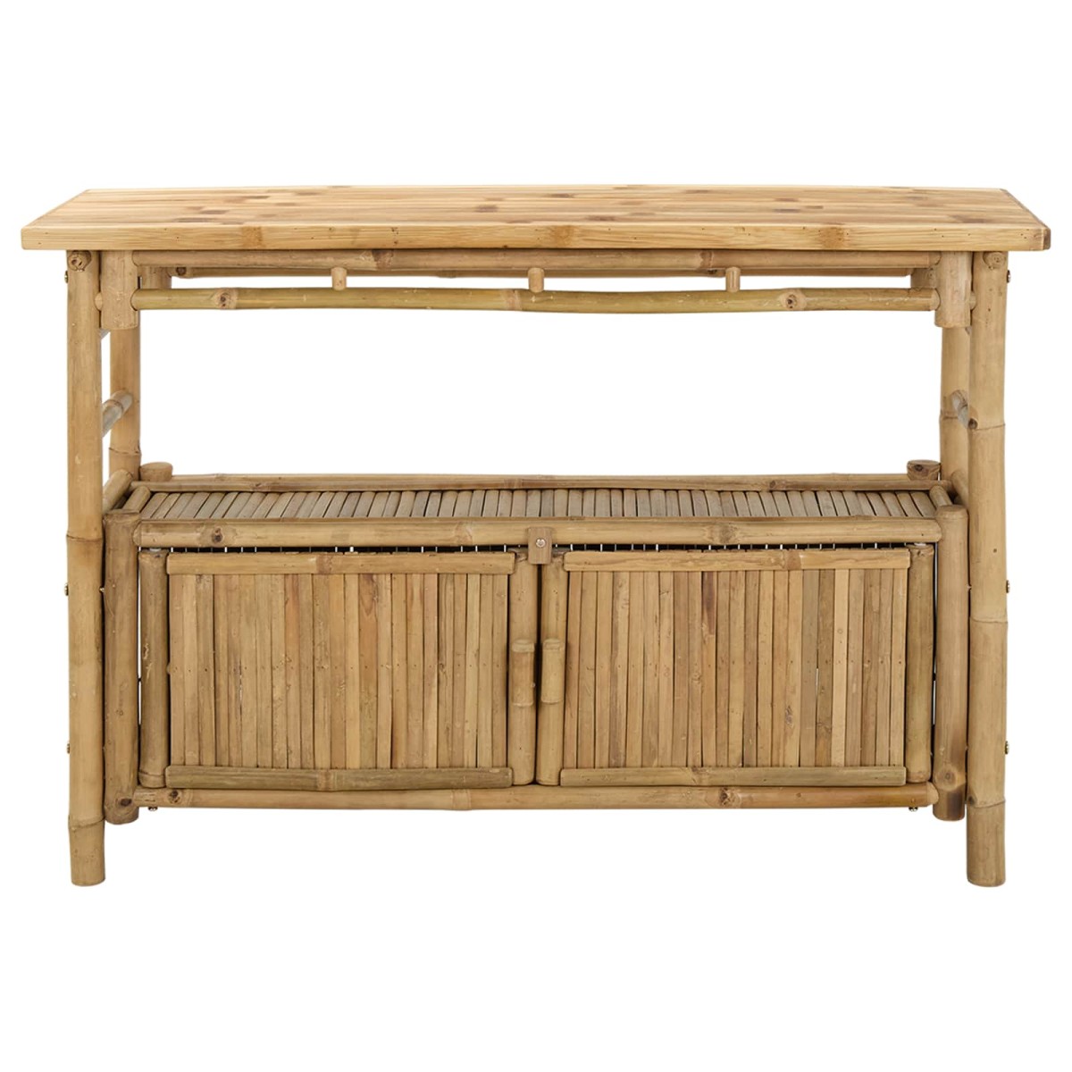 vidaXL Τραπέζι κονσόλας με ράφι Φυσικό 110 x 35 x 75 cm Μπαμπού