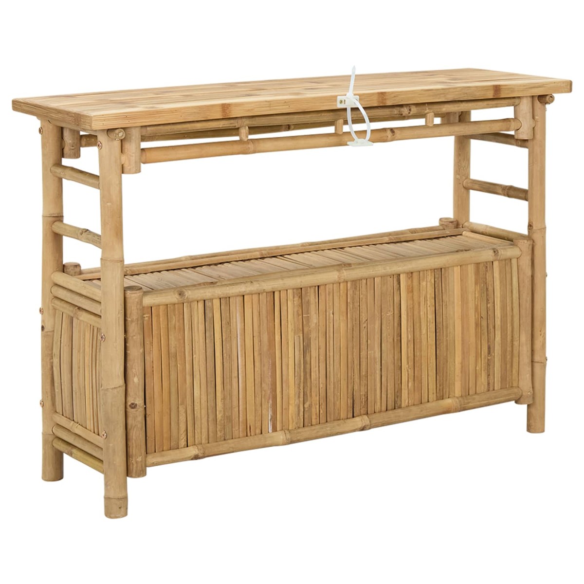 vidaXL Τραπέζι κονσόλας με ράφι Φυσικό 110 x 35 x 75 cm Μπαμπού