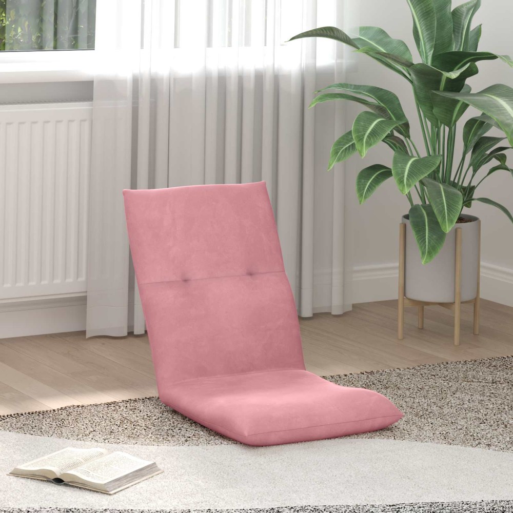 vidaXL Ρυθμιζόμενη Πολυθρόνα Δαπέδου Ροζ Βελούδο