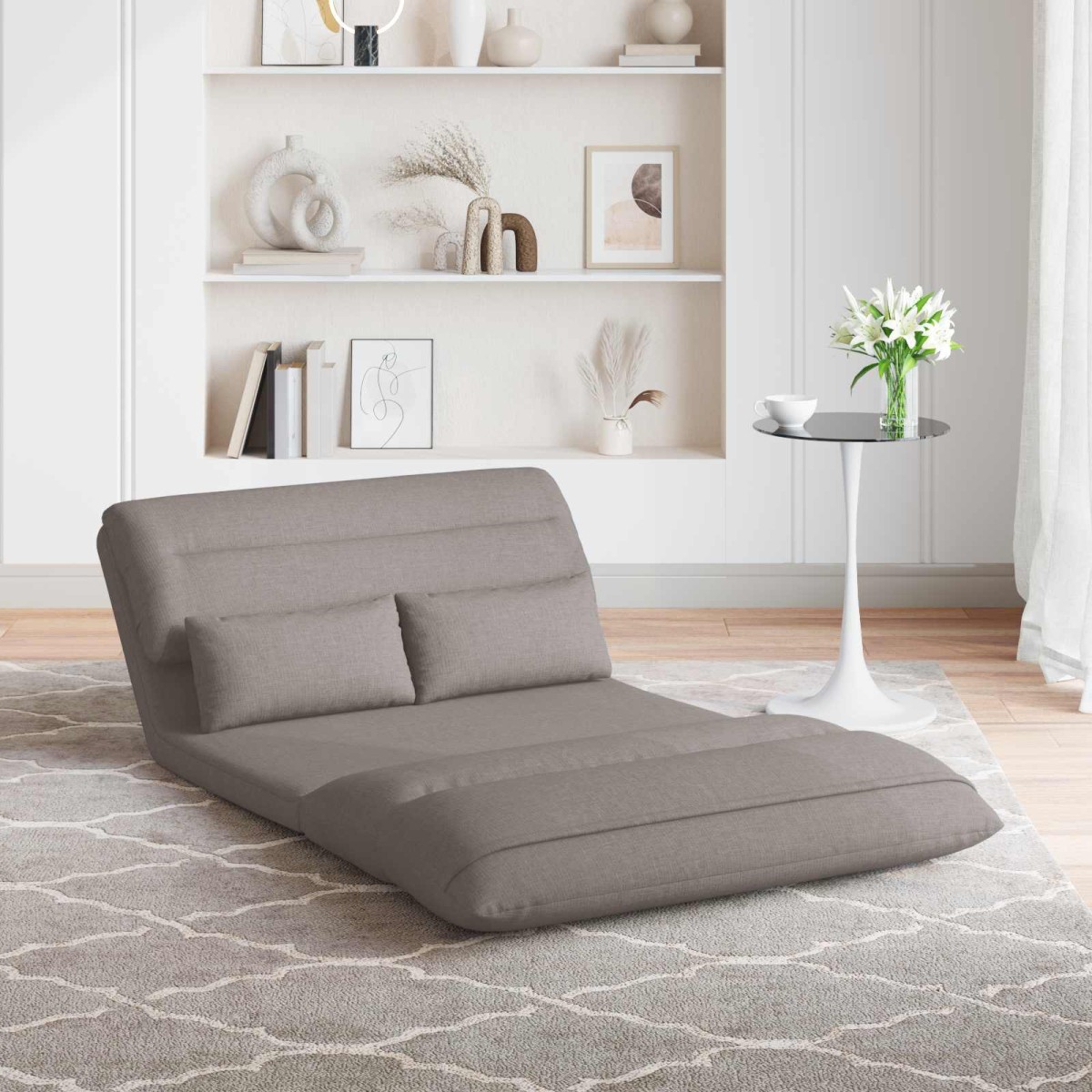vidaXL Ρυθμιζόμενη Πολυθρόνα Δαπέδου Taupe Ύφασμα