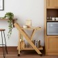 vidaXL Καλάθι κουζίνας με ρόδες Ανοιχτό καφέ 65 x 40,5 x 76,5 εκ.