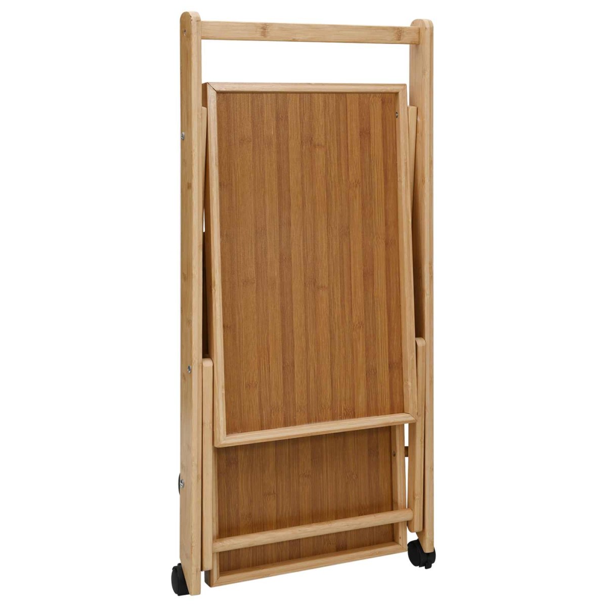 vidaXL Καλάθι κουζίνας με ρόδες Ανοιχτό καφέ 65 x 40,5 x 76,5 εκ.
